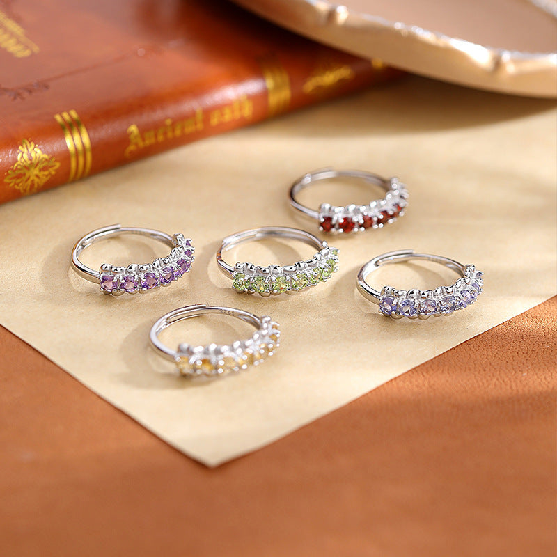 Natural Crystal Gemstone Ring - 5 Gemstone Options
