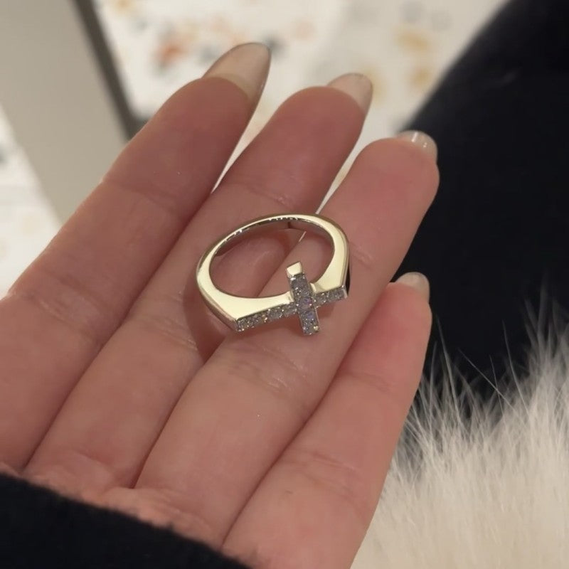 French Light Luxury Cross Ring