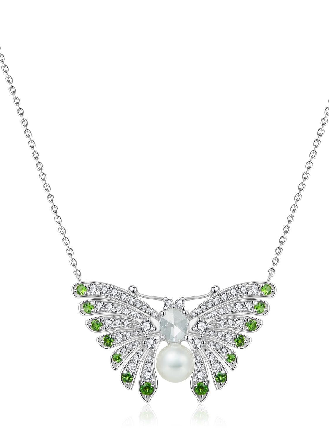 Butterfly Pearl Pendant Necklace