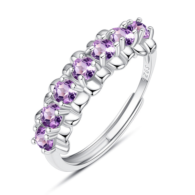 Natural Crystal Gemstone Ring - 5 Gemstone Options