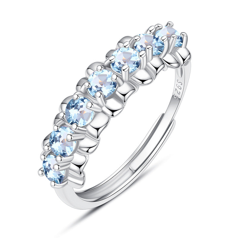Natural Crystal Gemstone Ring - 5 Gemstone Options