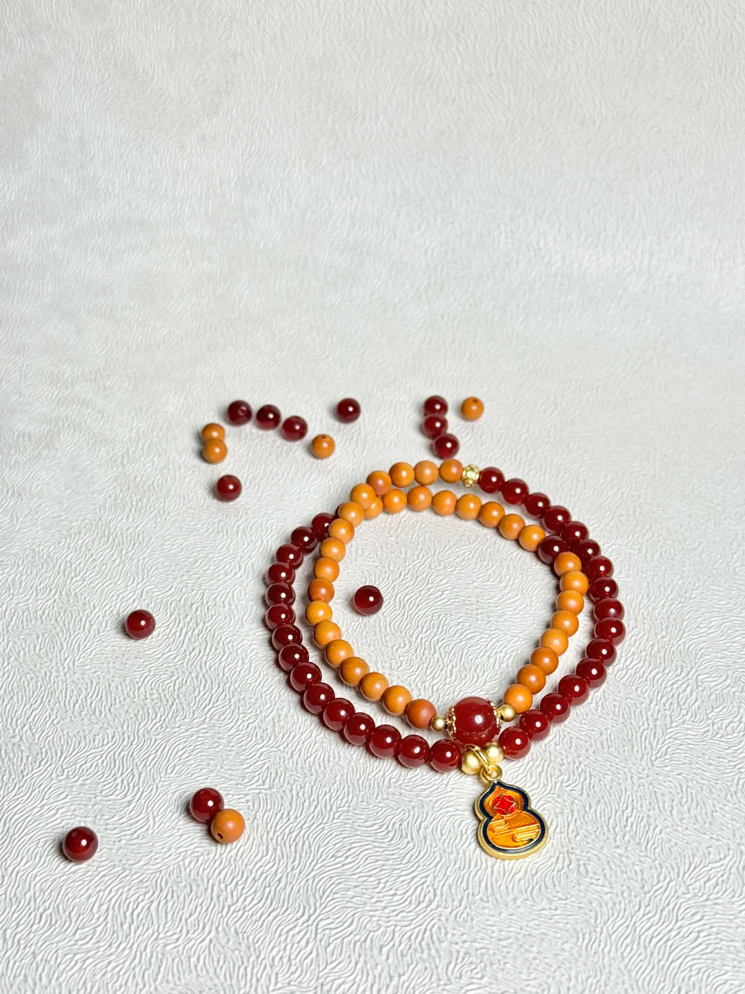 Red Agate and Olive Seed Bracelet - Improve Confidence, Wisdom & Luck|Moondora