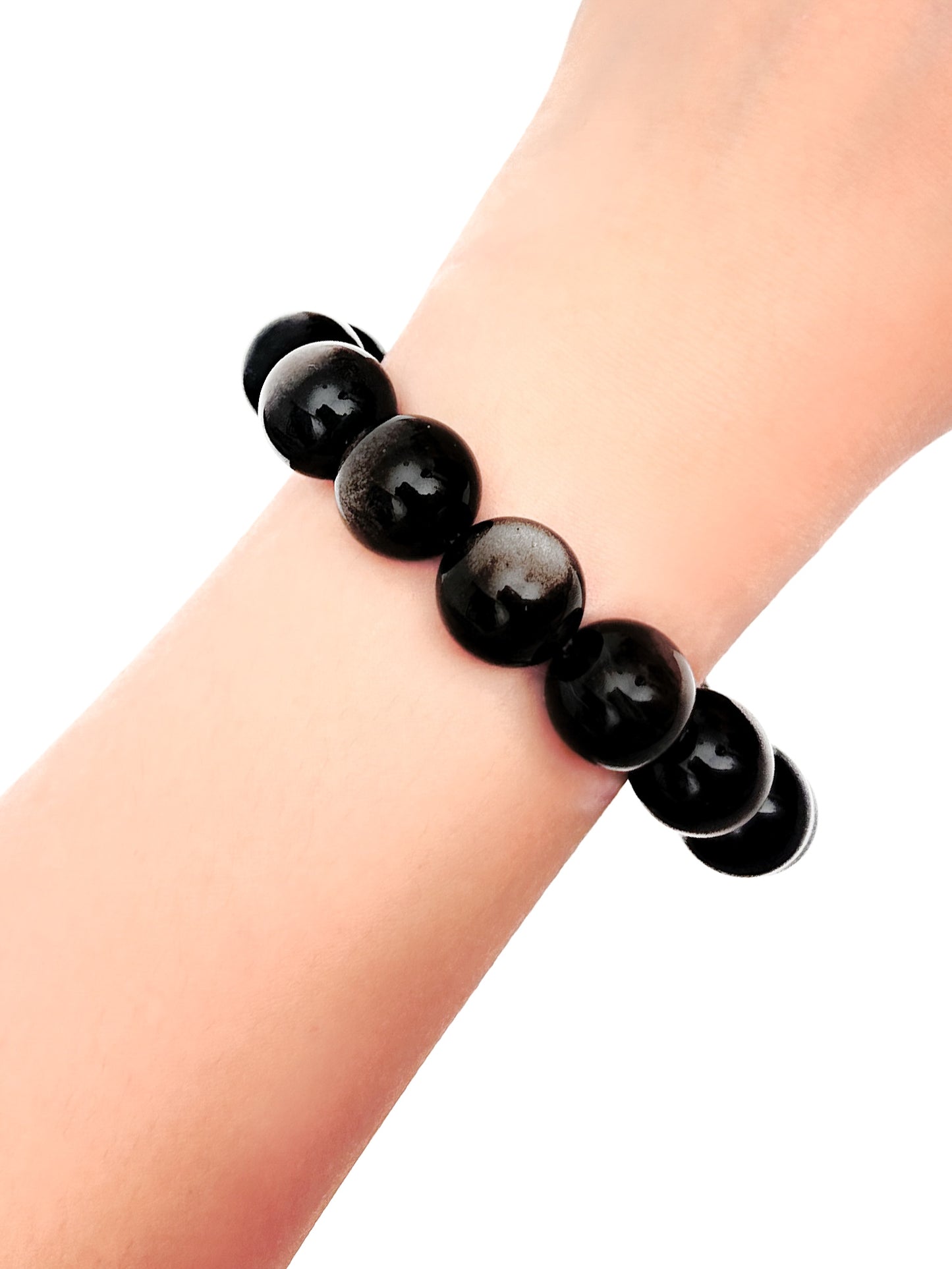 Silver Sheen Obsidian Bracelet – Protection & Inner Strength|Moondora