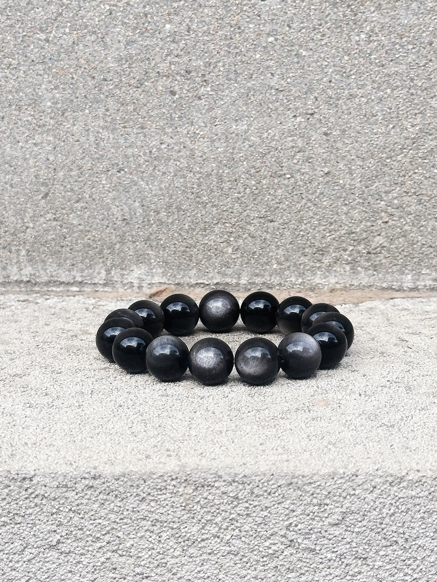 Silver Sheen Obsidian Bracelet – Protection & Inner Strength|Moondora