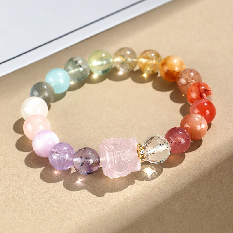 Lion Guardian Multi-Stone Crystal Bracelet – Harmony & Good Fortune
