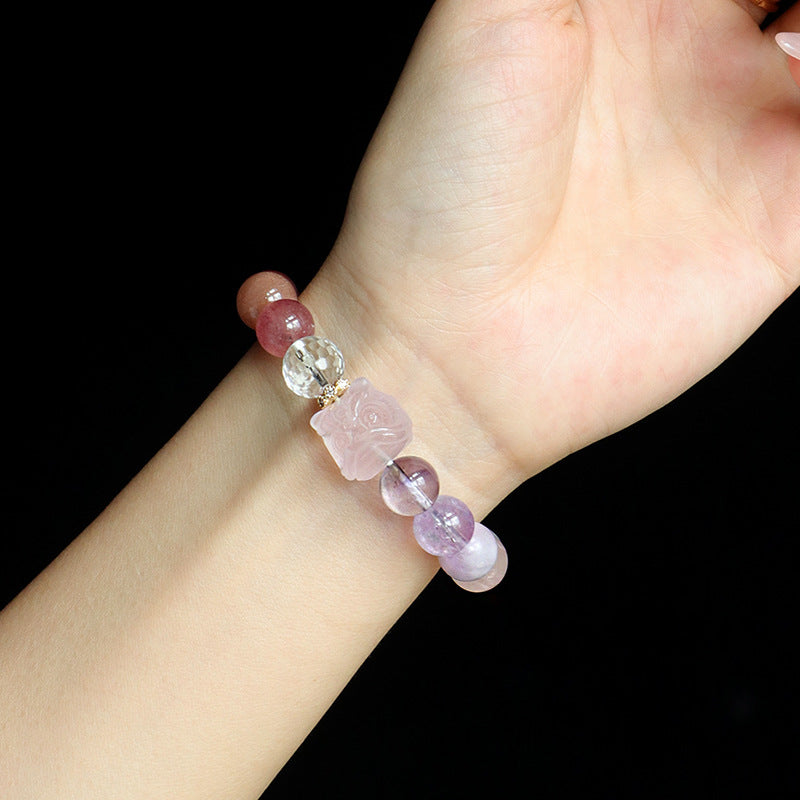 Lion Guardian Multi-Stone Crystal Bracelet – Harmony & Good Fortune