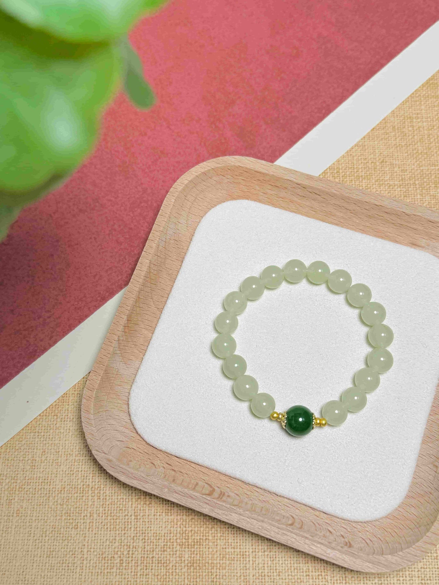 Hetian Jade and Jasper Handmade Bracelet – Protection & Prosperity | Moondora