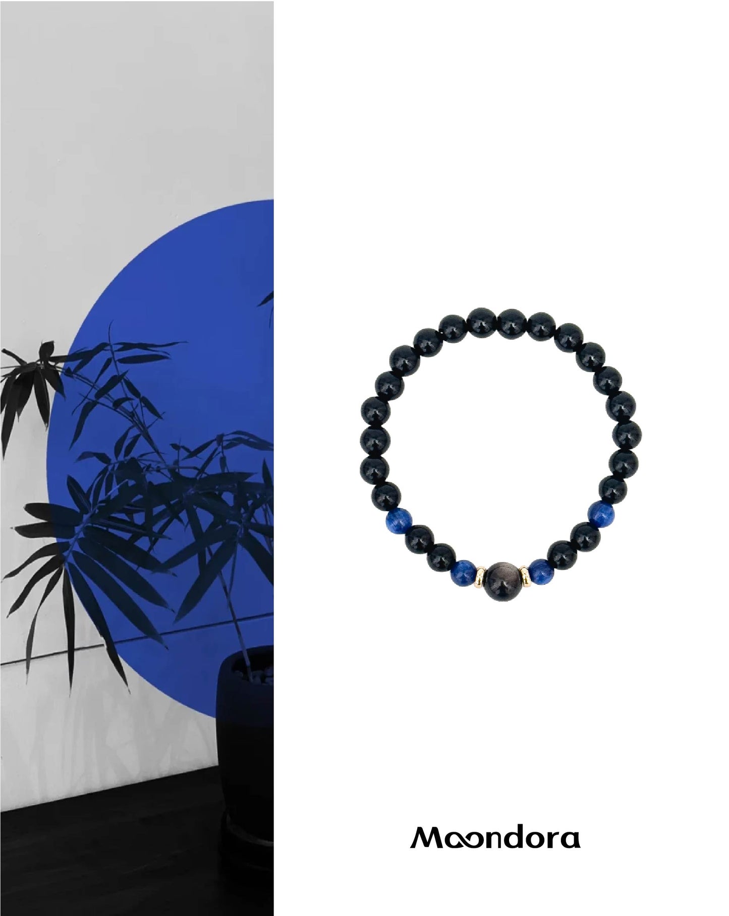 Obsidian With Kyanite Bracelet - Peace & Protection
