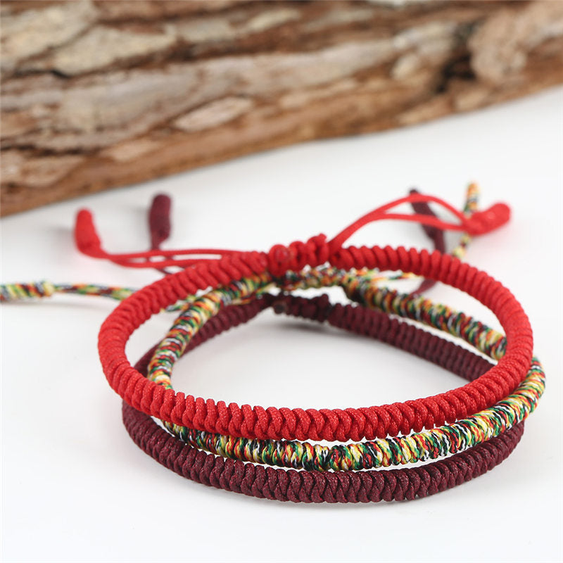 Tibetan Red String Bracelet Set – 3 Lucky Knot Bracelets for Protection