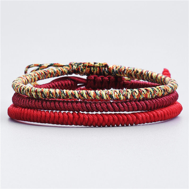 Tibetan Red String Bracelet Set – 3 Lucky Knot Bracelets for Protection