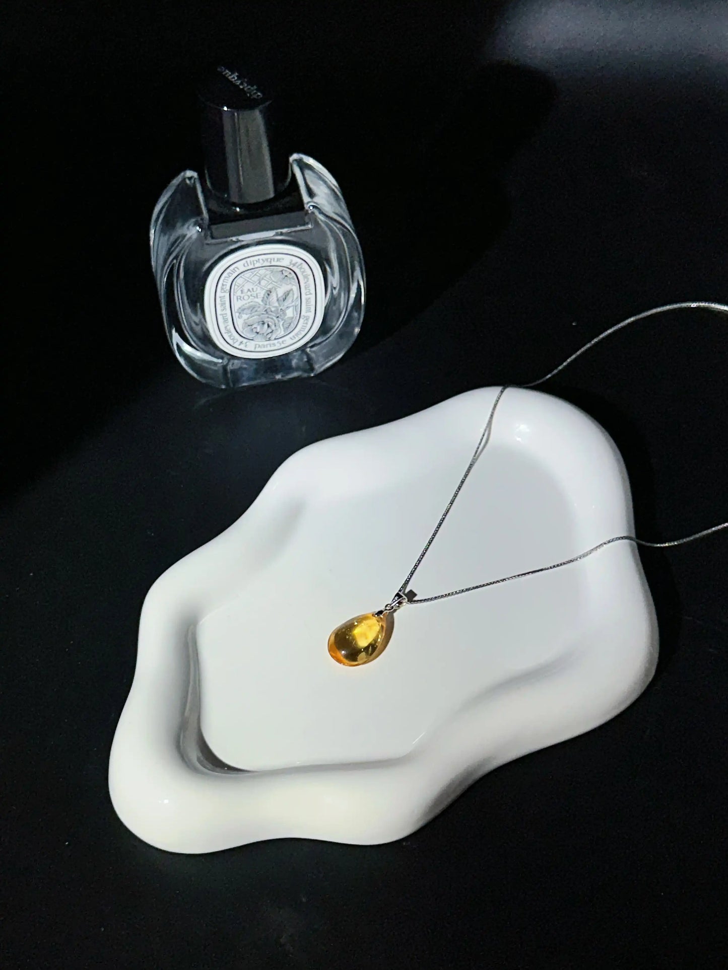 Citrine Teardrop Pendant Necklace with 925 Silver – Abundance & Fire Energy