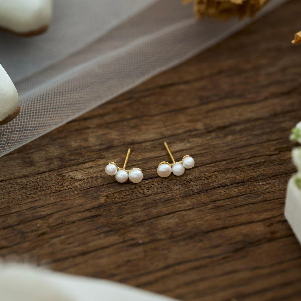 Tiny Freshwater Pearl Stud Earrings