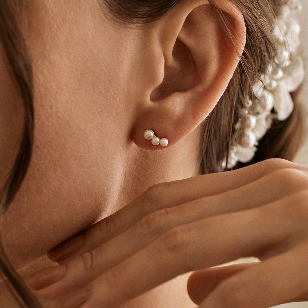 Tiny Freshwater Pearl Stud Earrings