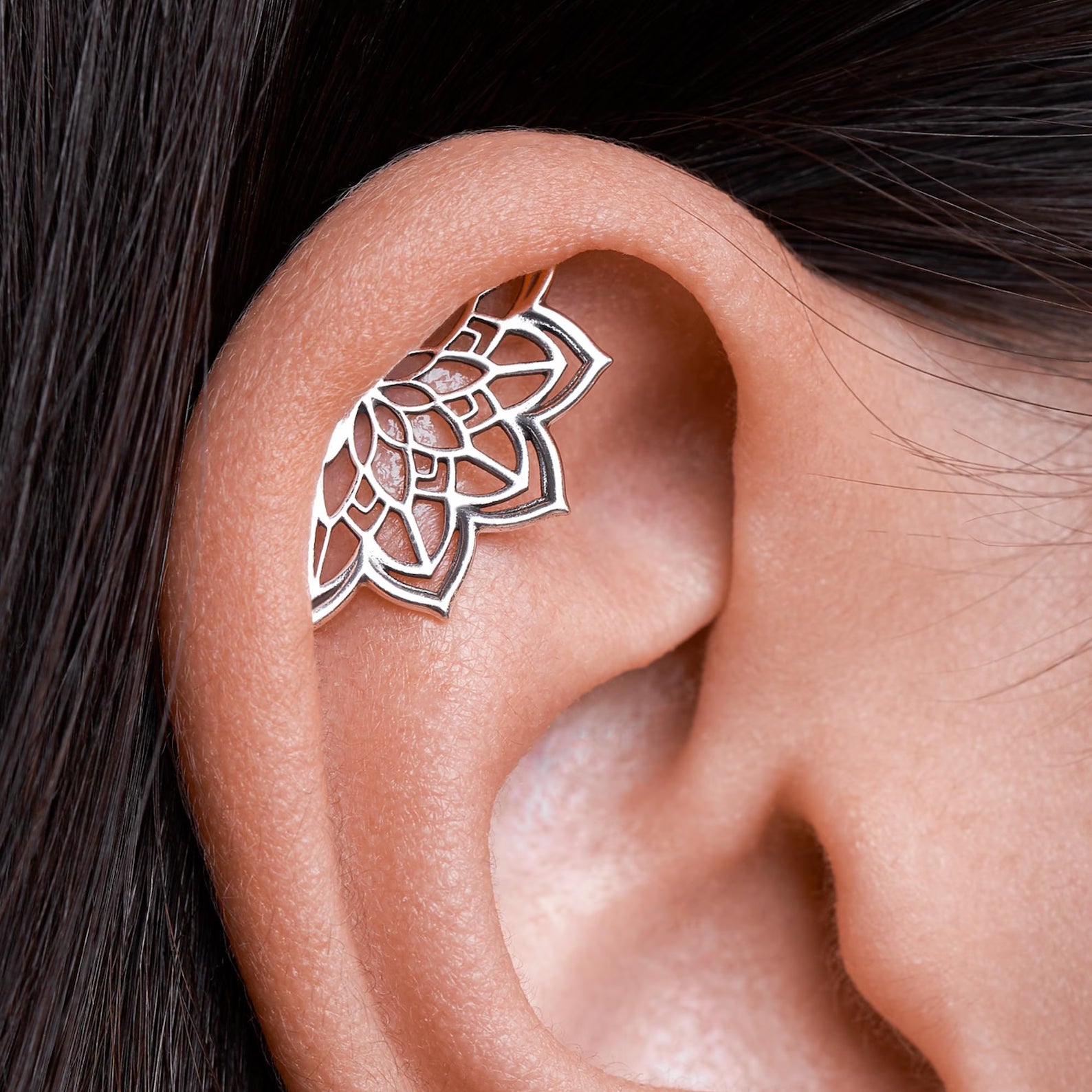 Lotus Flower Cartilage Piercing