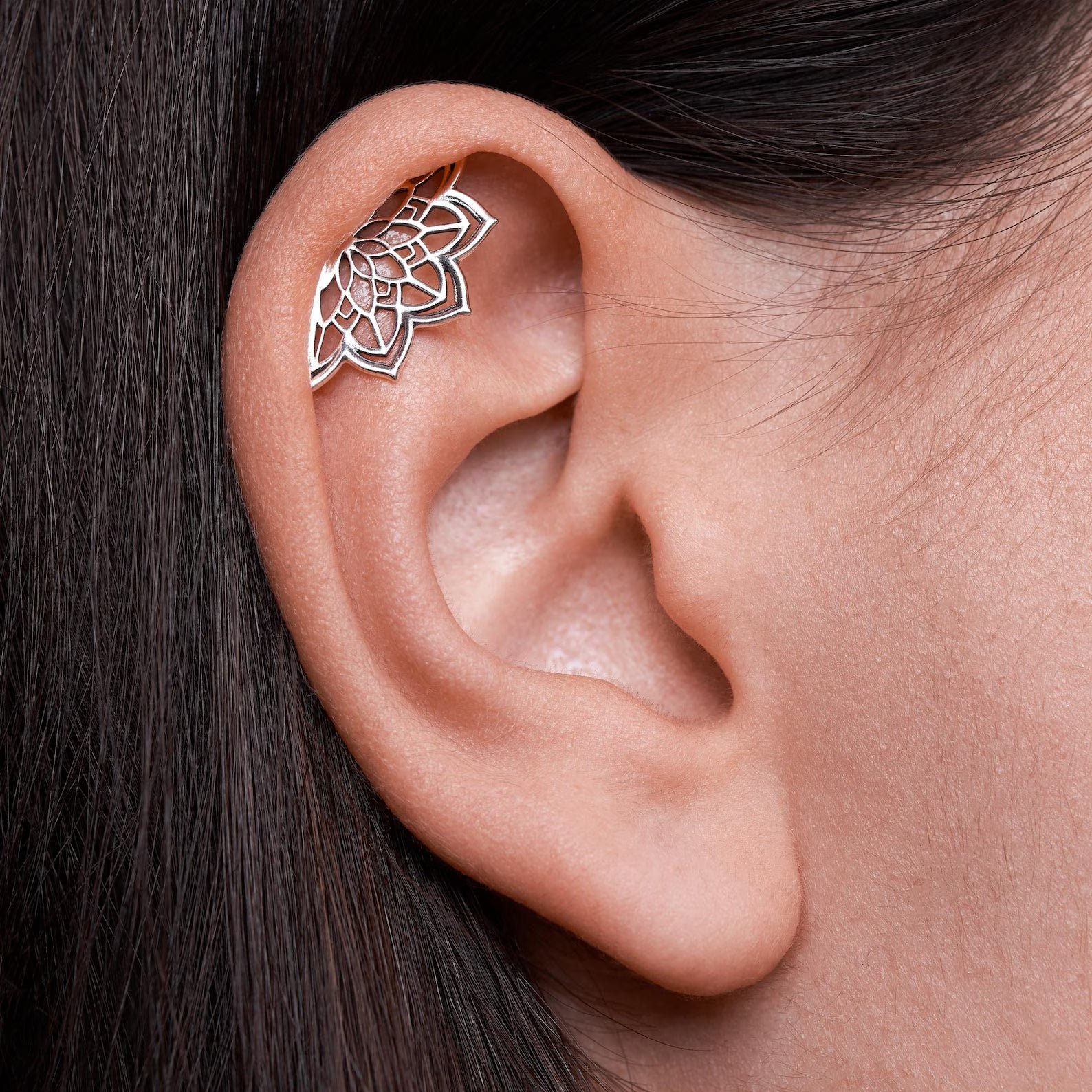 Lotus Flower Cartilage Piercing