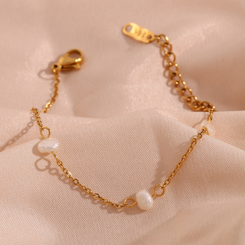 Gold Freshwater Pearl Bracelet
