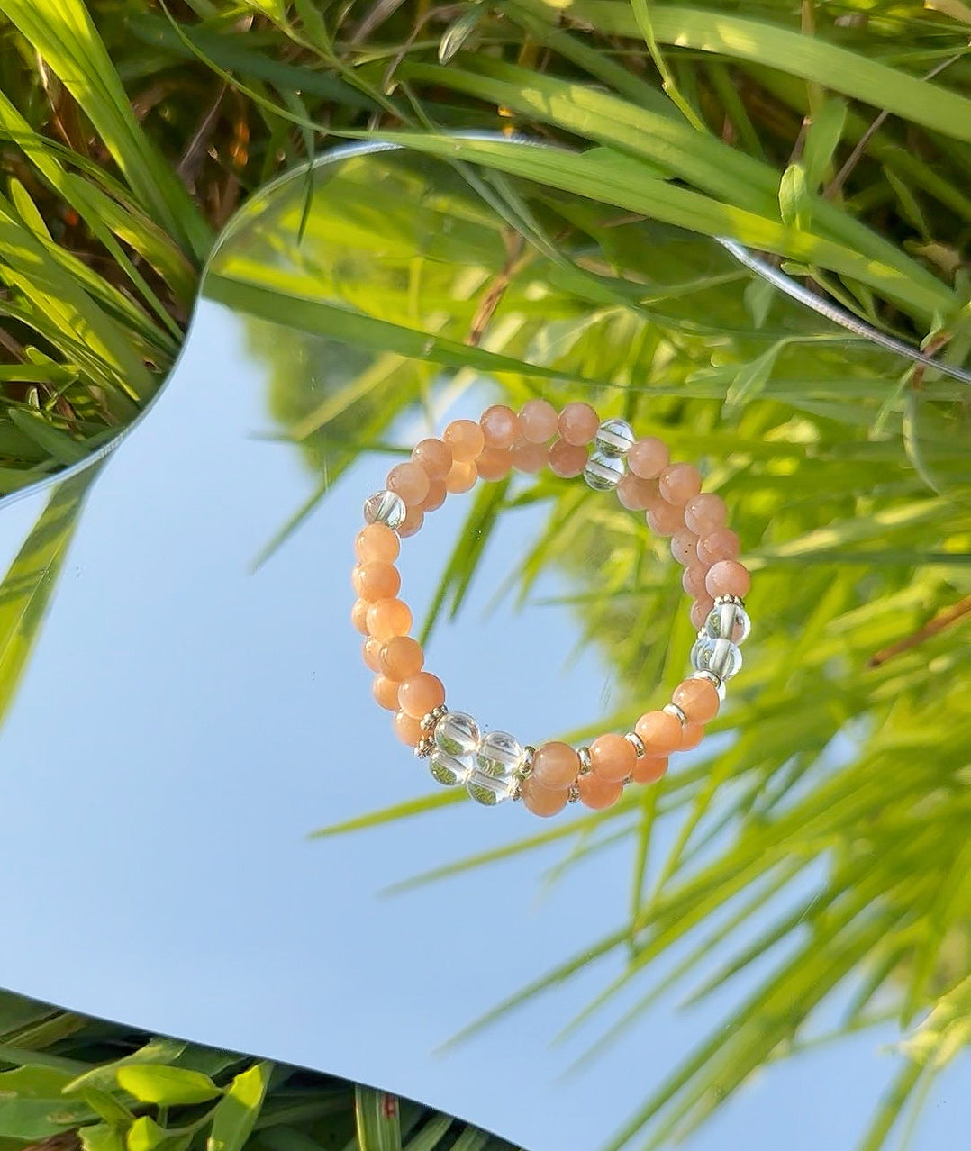 Sunstone and Clear Quartz Bracelet - Attrack Love & Peace