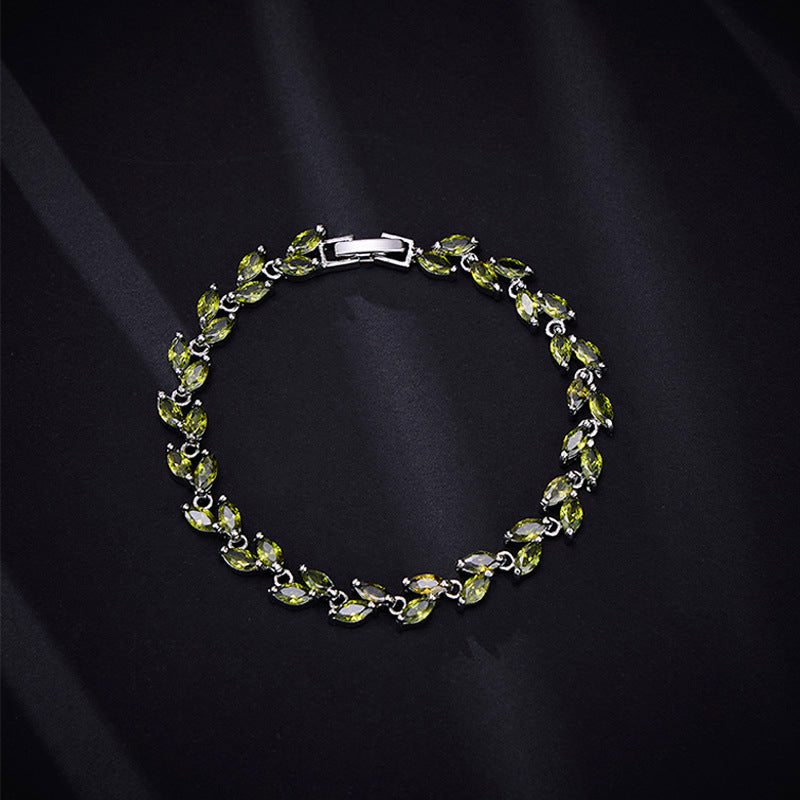 Multi-Color Oval Zircon Bracelet