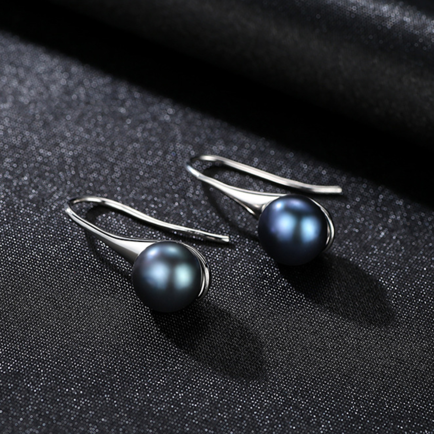 S925 Sterling Silver Dual Pearl Earrings – Gray & White