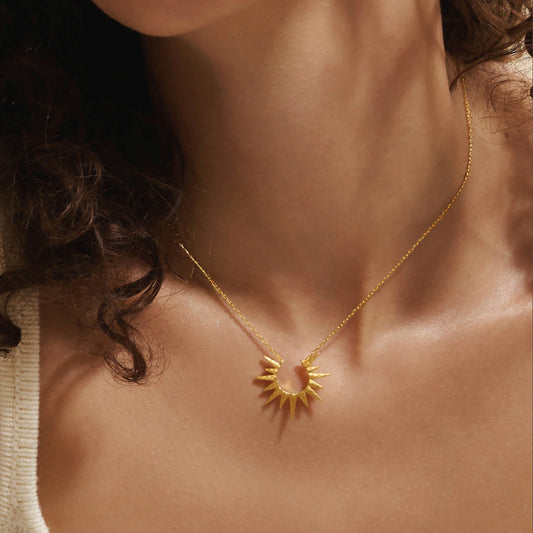 Gold Celestial Starburst Necklace