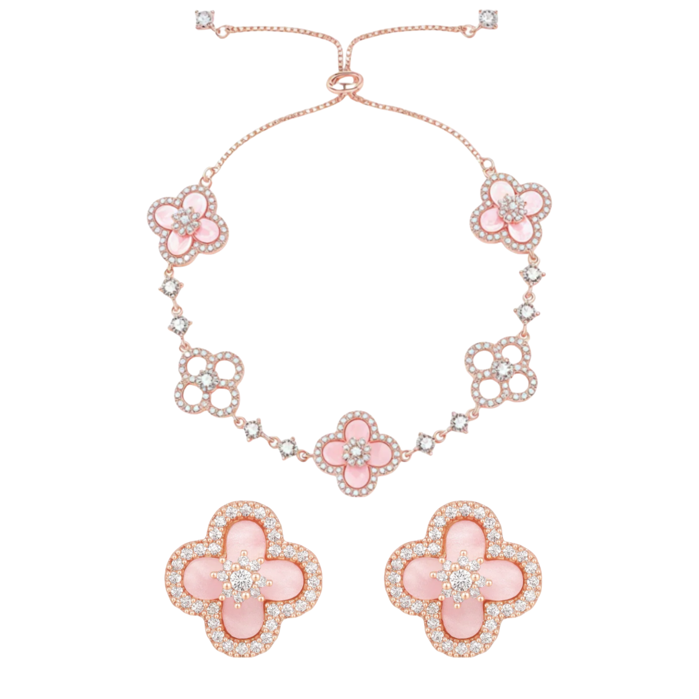 Sakura Cleef Set - Bracelet & Earrings