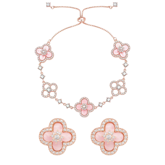 Sakura Cleef Set - Bracelet & Earrings