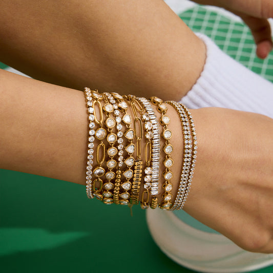 Sleek Stainless Steel Layered Bracelet Collection