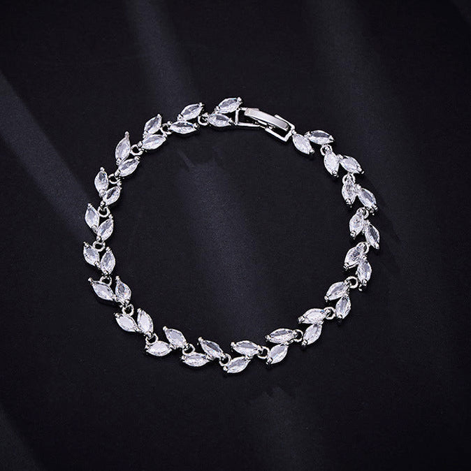 Multi-Color Oval Zircon Bracelet - Blue Oval