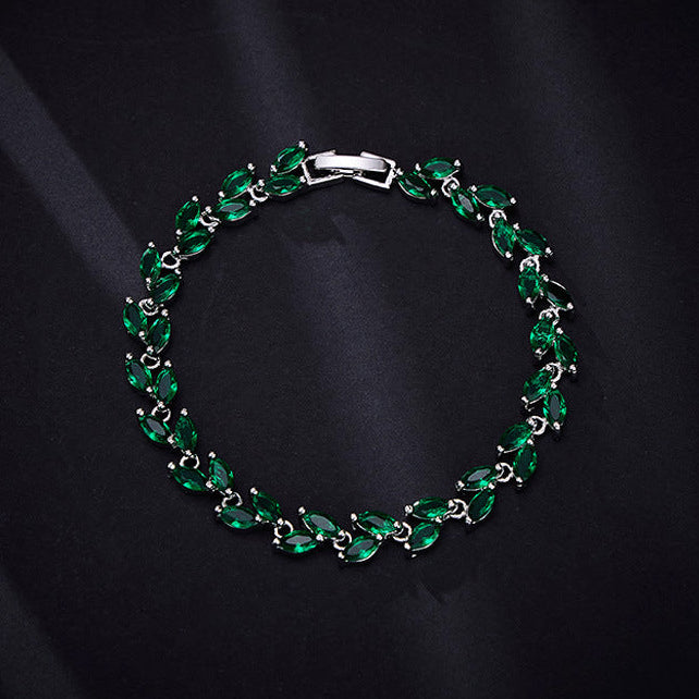 Multi-Color Oval Zircon Bracelet - Sliver Shine