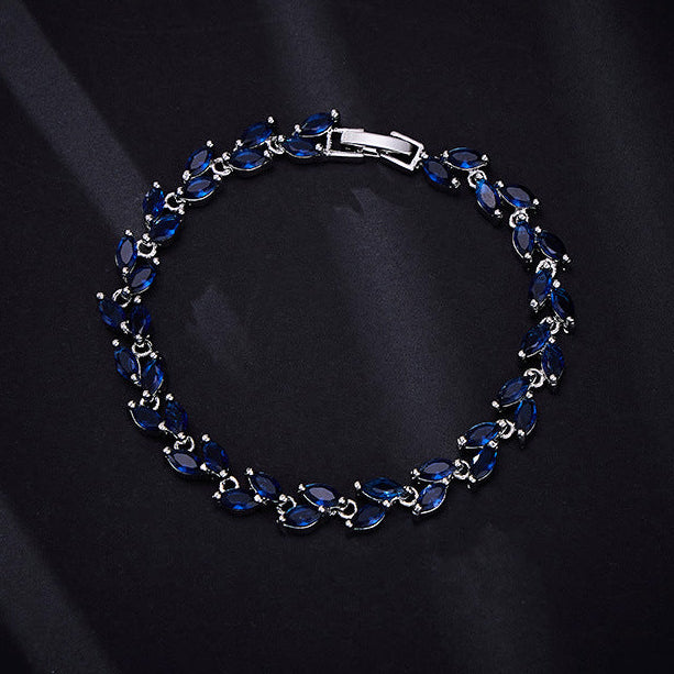 Multi-Color Oval Zircon Bracelet - Sliver Shine