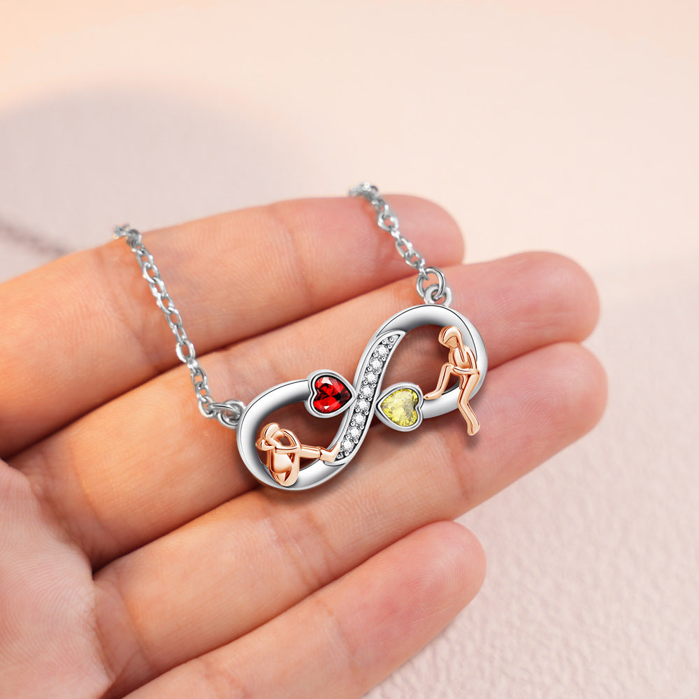 Silver Infinity Birthstone Necklace
