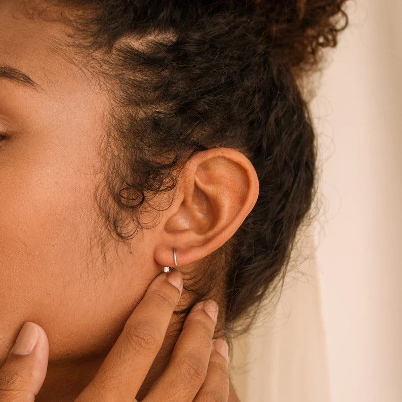 Dainty Gold Diamond Threader Earrings