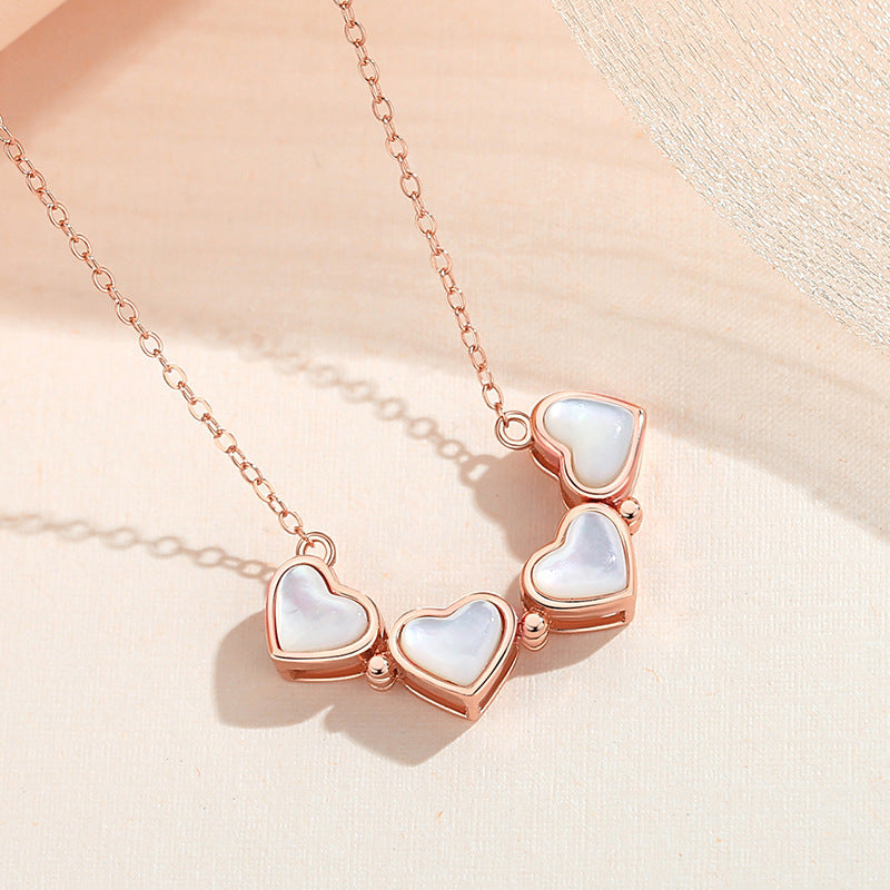 925 Silver Four-Leaf Clover Necklace with Mother-of-Pearl