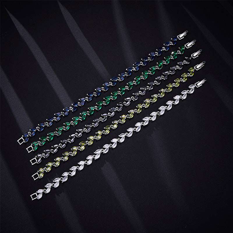 Multi-Color Oval Zircon Bracelet