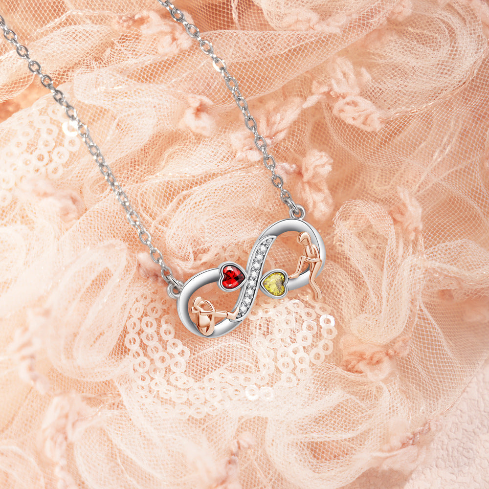 Silver Infinity Birthstone Necklace