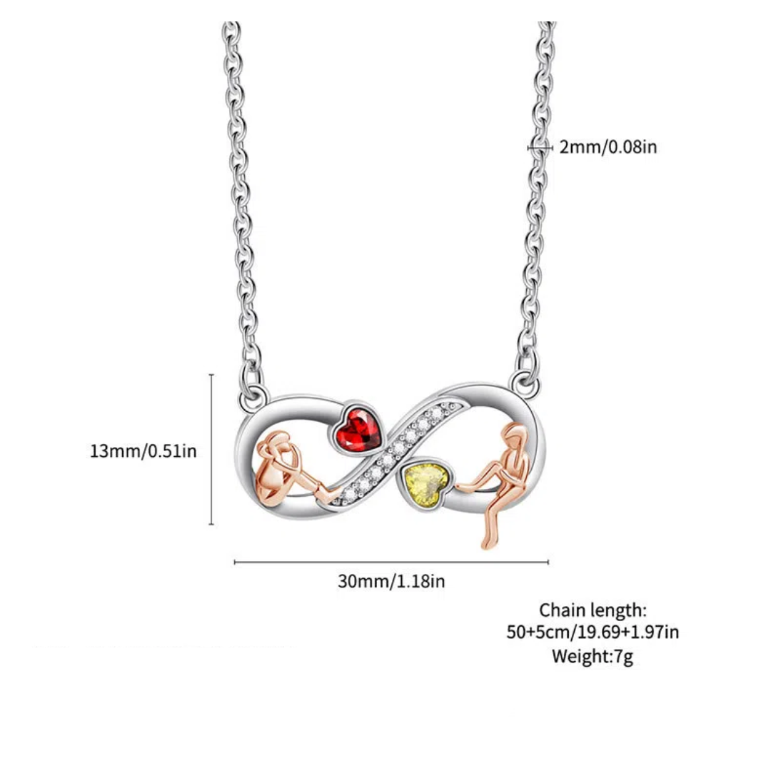 Silver Infinity Birthstone Necklace