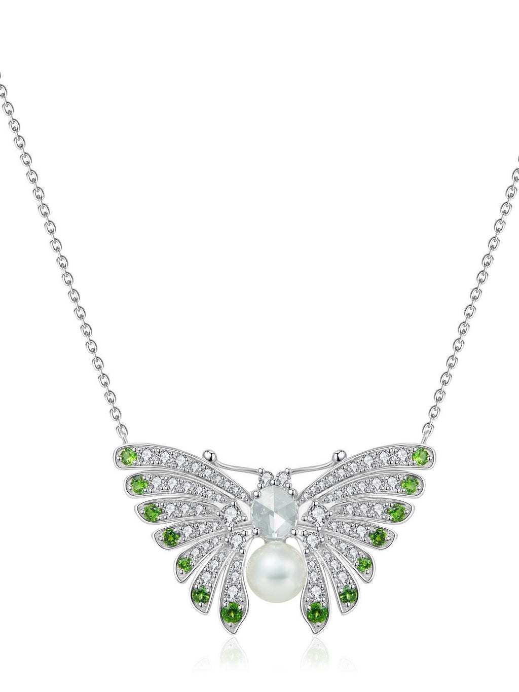 Butterfly Pearl Pendant Necklace