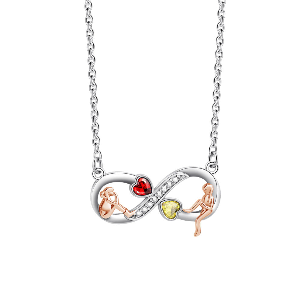 Silver Infinity Birthstone Necklace