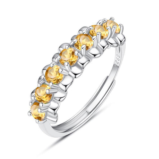 Natural Crystal Gemstone Ring - 5 Gemstone Options
