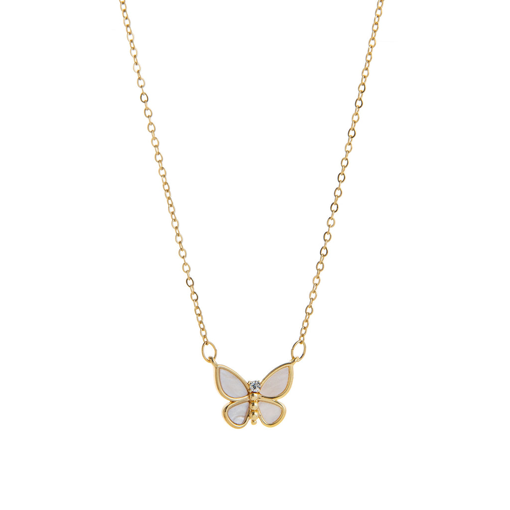 Renewed Hope Pearl Butterfly Necklace