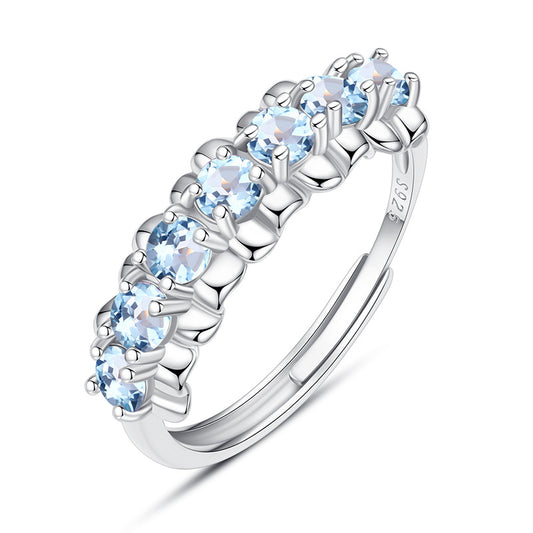 Natural Crystal Gemstone Ring - 5 Gemstone Options