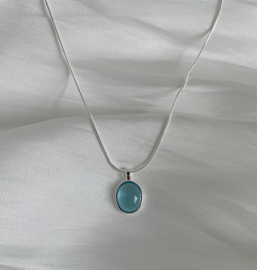 Aquamarine Necklace & Ring Set in 925 Sterling Silver