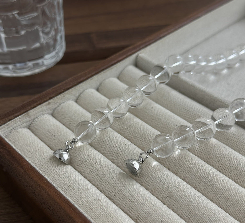 Clear Quartz Beaded Necklace – Energy Amplification & Clarity｜Moondora