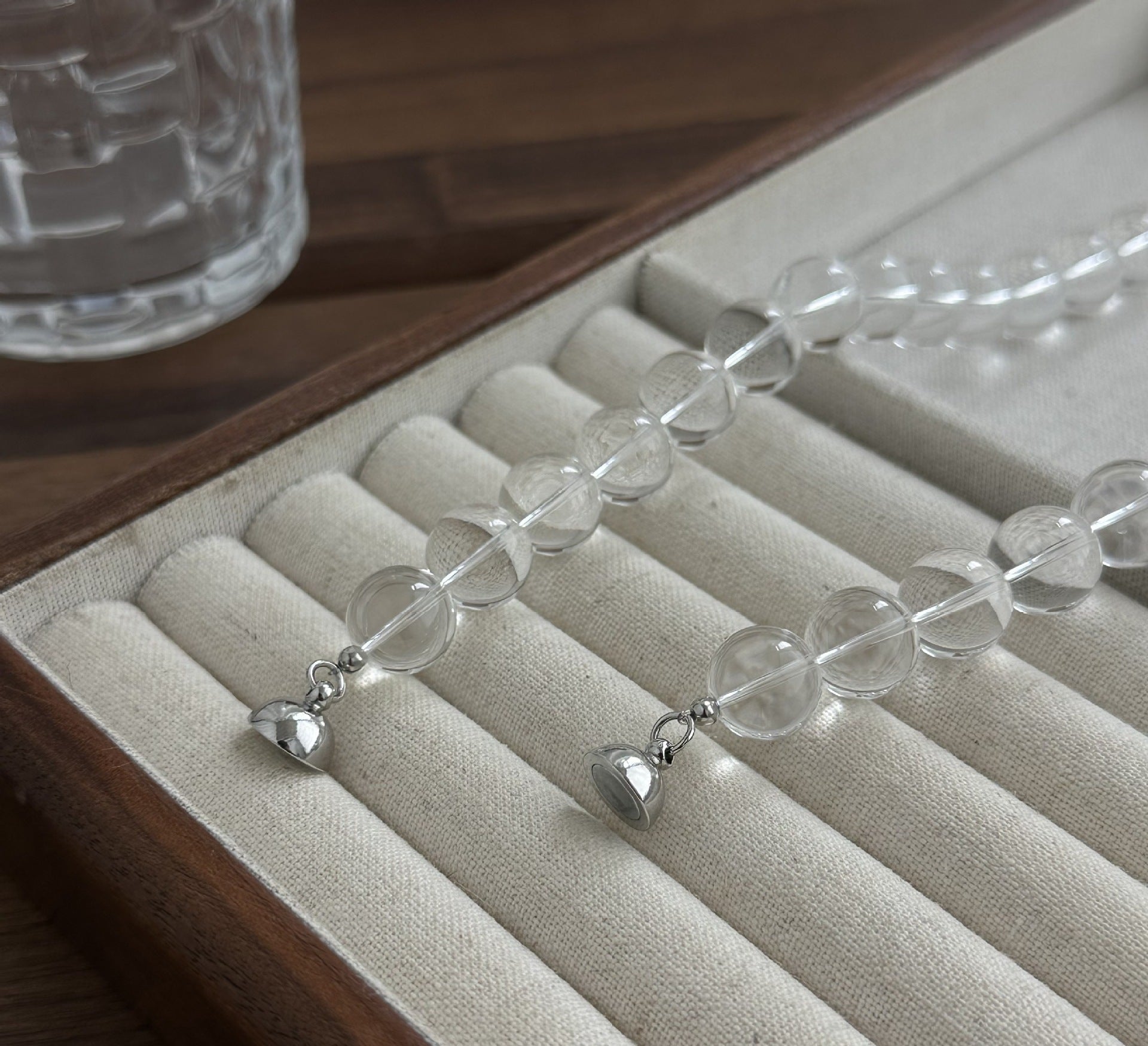 Clear Quartz Beaded Necklace – Energy Amplification & Clarity｜Moondora