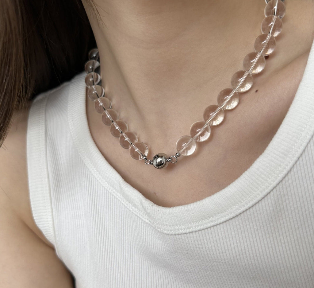 Clear Quartz Beaded Necklace – Healing Crystal for Focus & Clarity | Moondora
