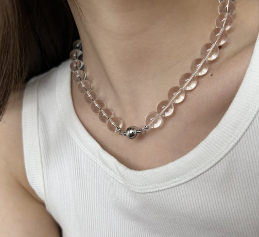 Clear Quartz Beaded Necklace – Healing Crystal for Focus & Clarity | Moondora