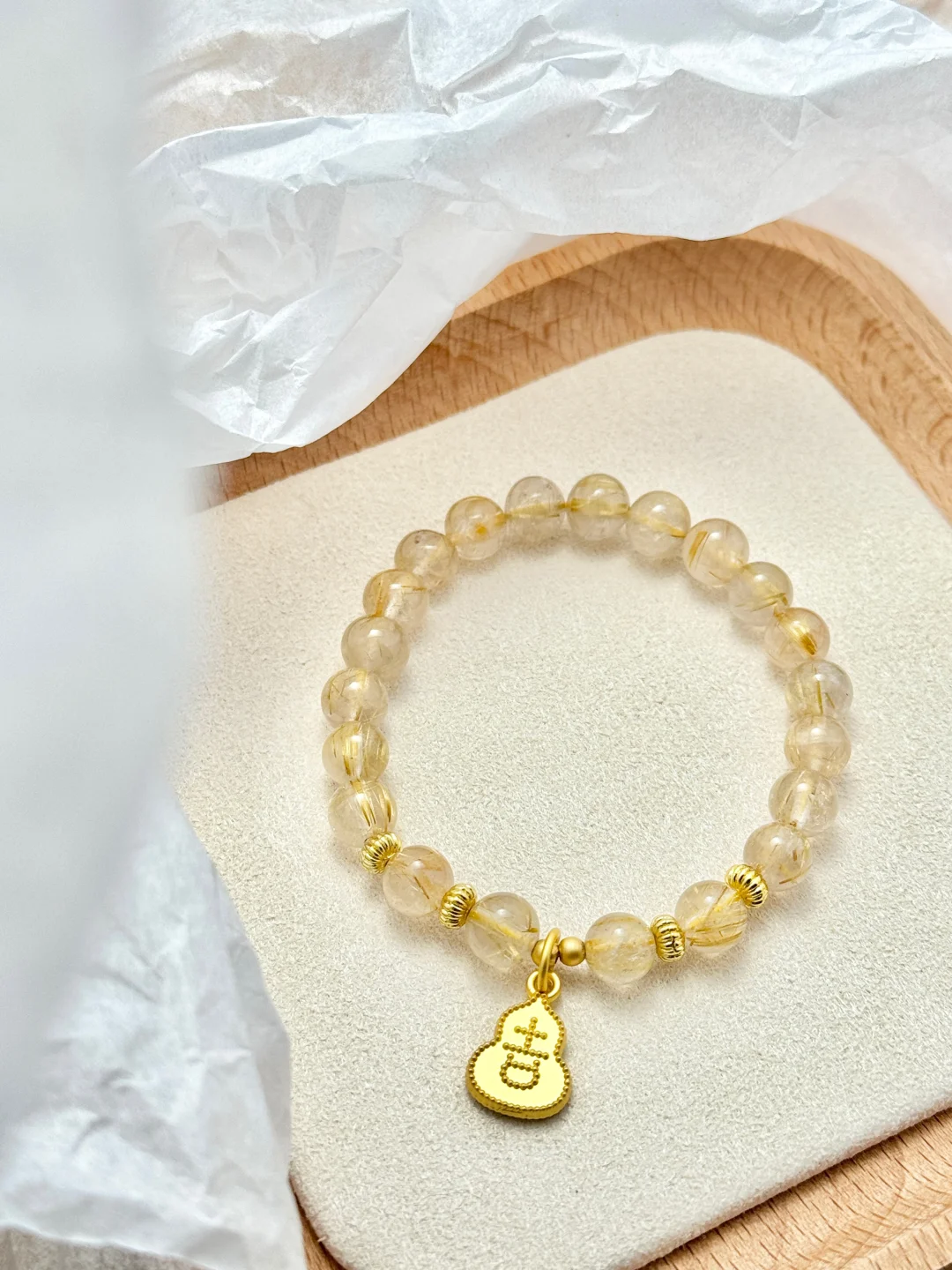 Golden Rutilated Quartz Bracelet - Attrack Wealth & Luck｜Handmade Jewelry