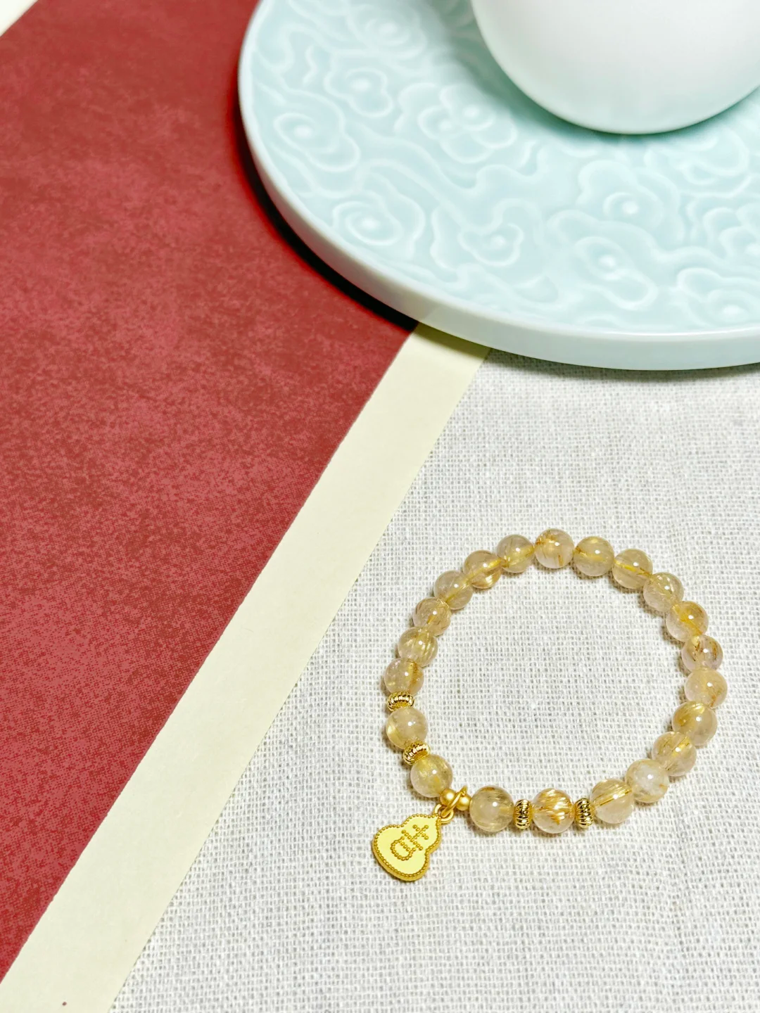 Golden Rutilated Quartz Bracelet - Attrack Wealth & Luck｜Handmade Jewelry