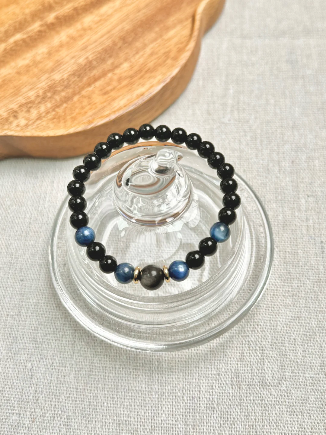 Obsidian With Kyanite Bracelet - Peace & Protection｜Moondora