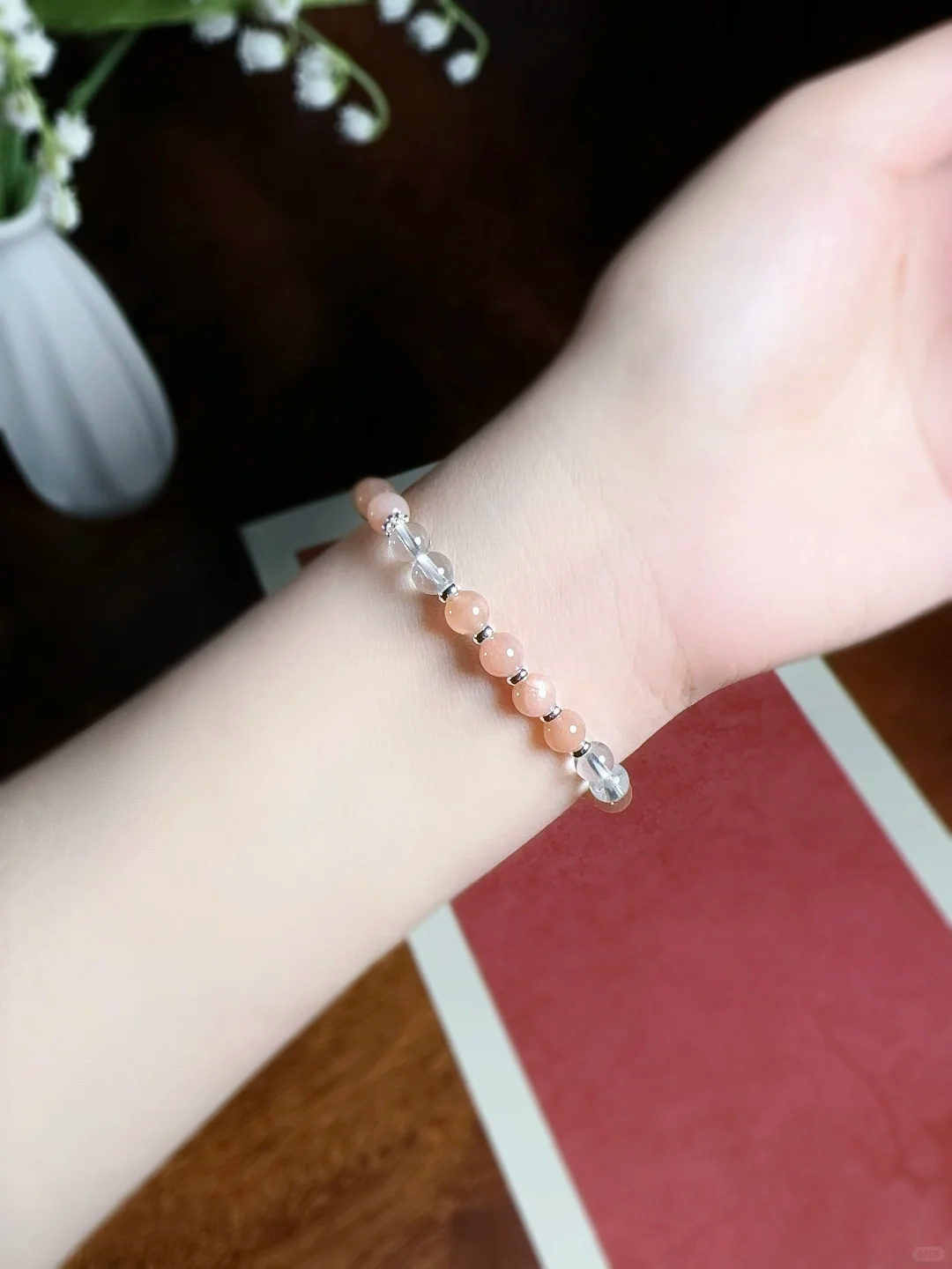 Sunstone and Clear Quartz Bracelet - Attrack Love & Peace｜Moondora